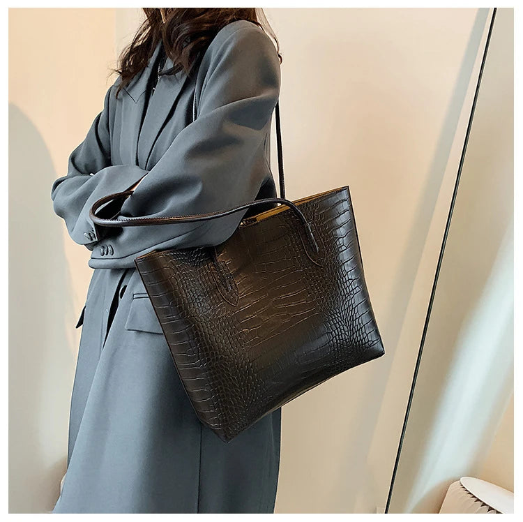 Grand sac à bandoulière en cuir PU pour femmes, sacs à main tendance de créateur, sacs fourre-tout