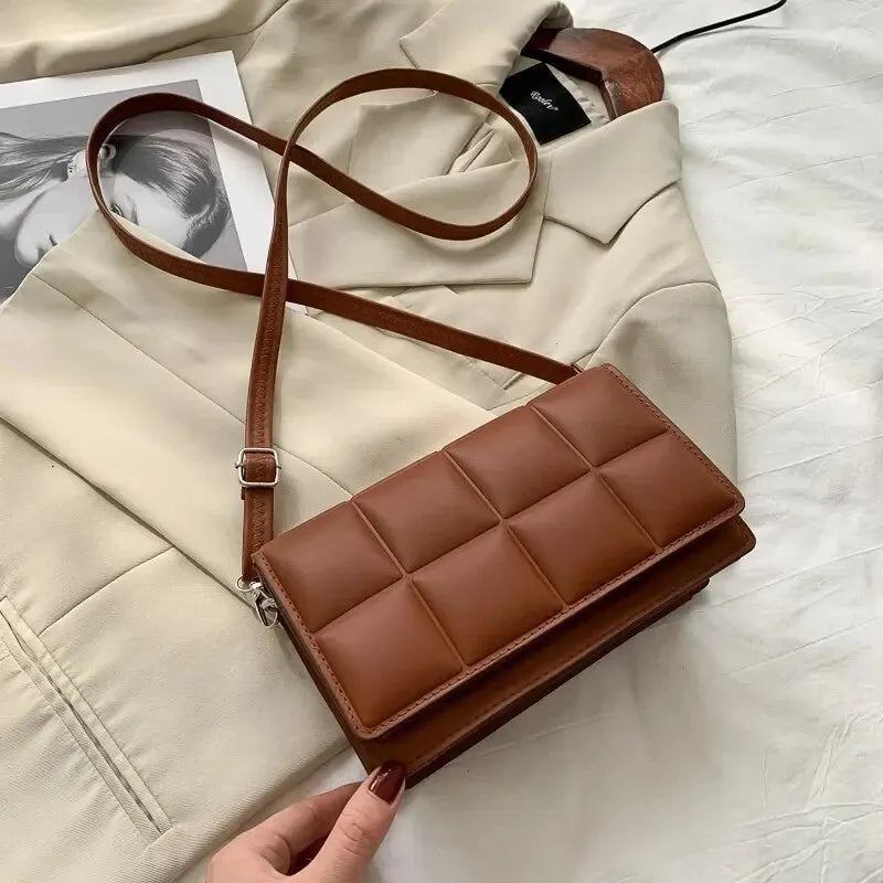 Sac à bandoulière tendance en cuir PU pour femme, petit sac à main classique avec poignée
