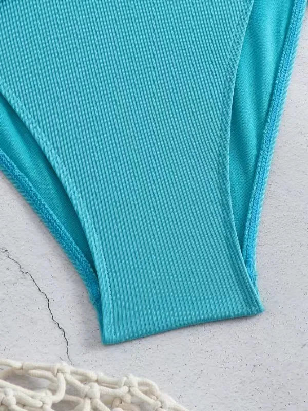 Aoaiiys Maillot de bain dos nu pour femme, monokini ajouré, lacé, string sexy, été 2025, plage, couleur unie, tendance