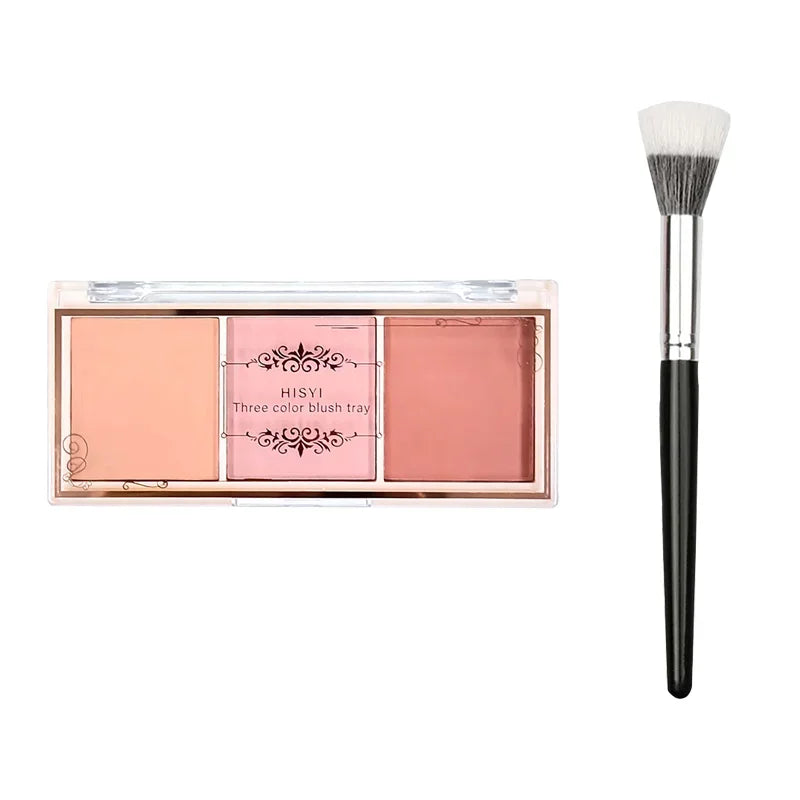 Fard à paupières 3 couleurs rouge joues nude maquillage naturel mat thé au lait orange maquillage longue tenue rendu des couleurs élevé invisible