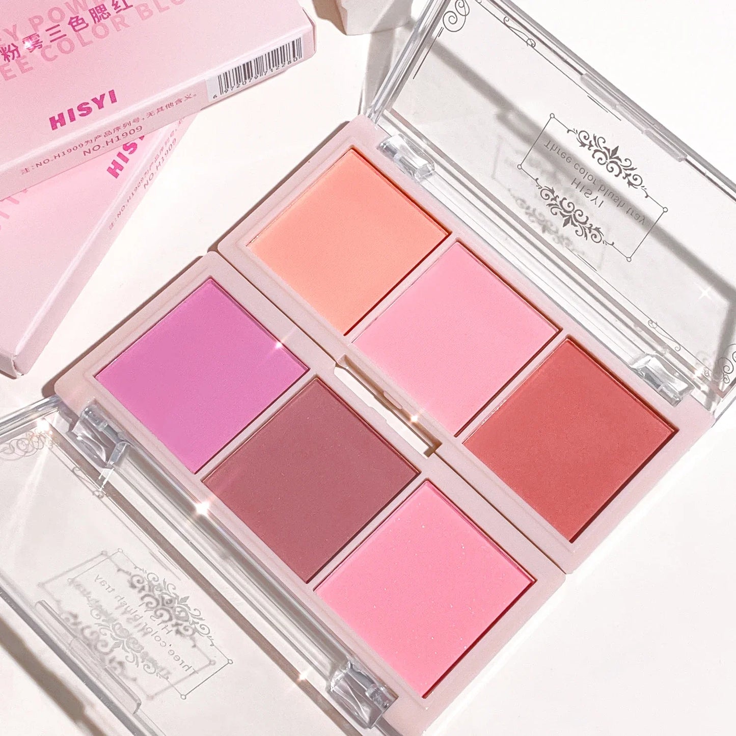 Fard à paupières 3 couleurs rouge joues nude maquillage naturel mat thé au lait orange maquillage longue tenue rendu des couleurs élevé invisible