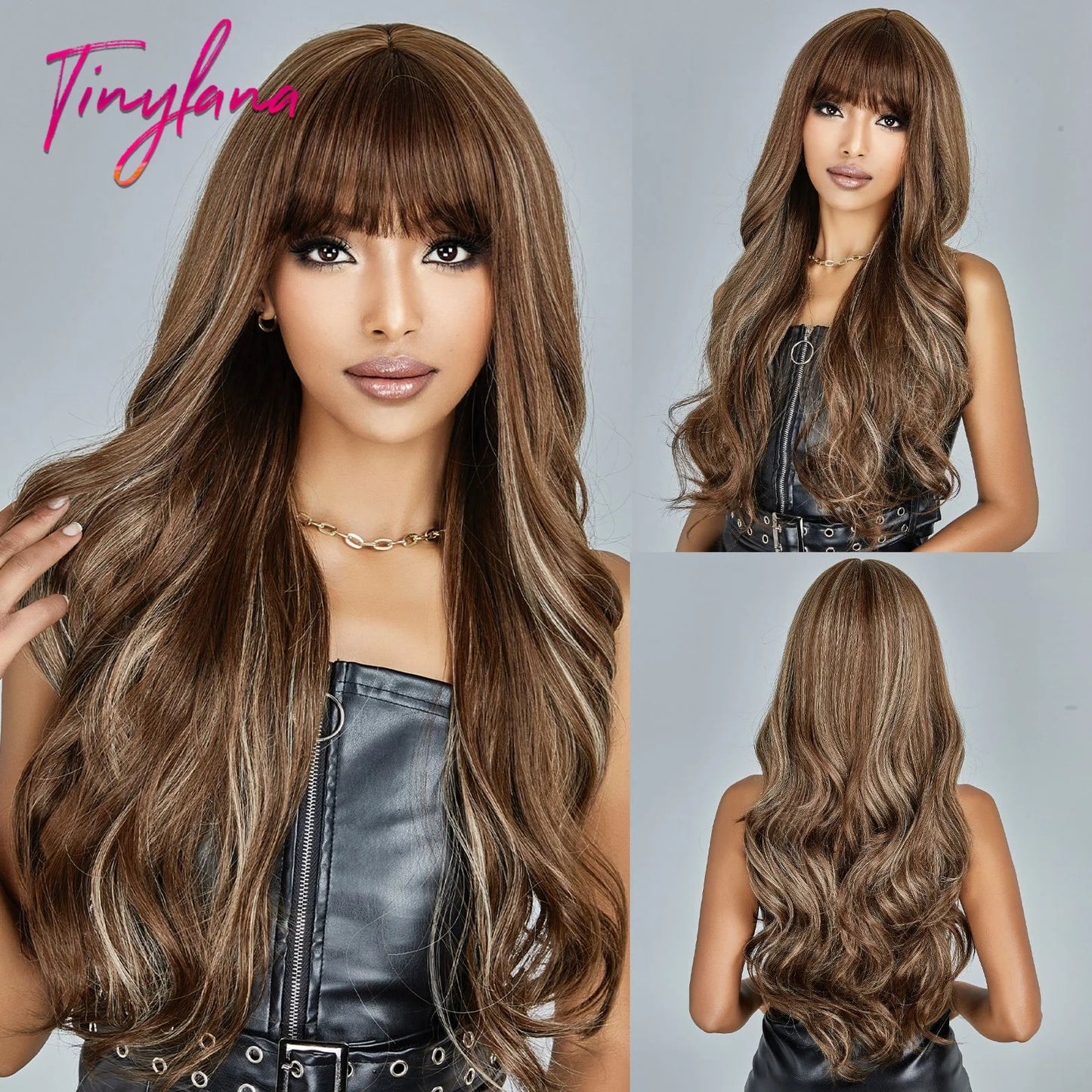 Perruques synthétiques longues bouclées gris cendré platine avec frange pour femmes, perruque afro ondulée profonde, perruque Lolita Cosplay, cheveux naturels résistants à la chaleur