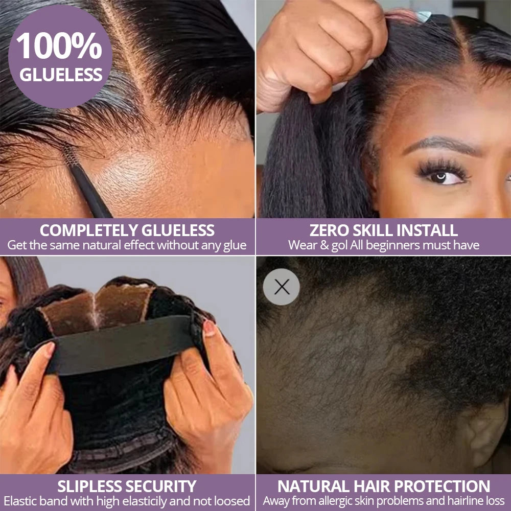 Perruque Lace Frontal Wig 220 % Deep Wave sans colle, cheveux humains bouclés, brun rougeâtre, 13x4, 7x5, pré-épilée, pré-coupée, pour femmes