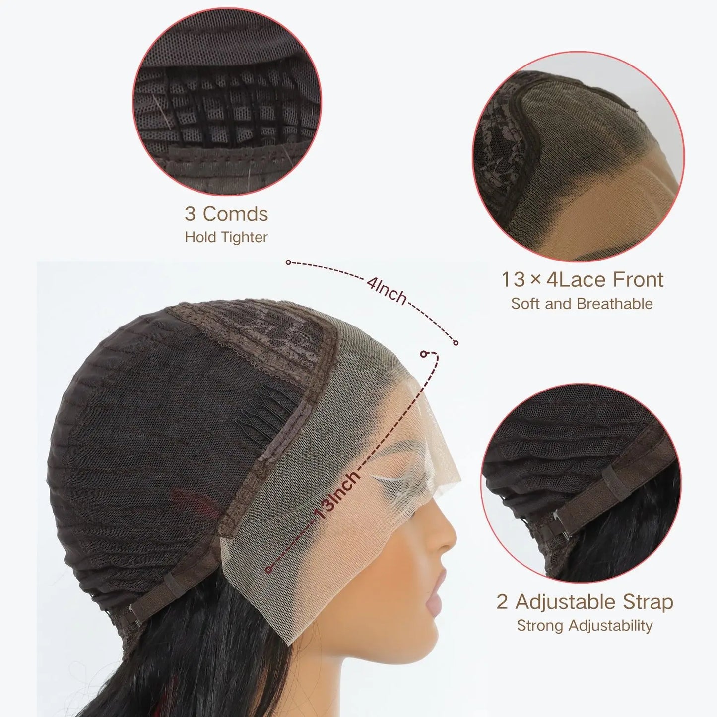 Perruques synthétiques ondulées 13*4, longues, sans colle, avec naissance de cheveux naturelle pré-épilée et cheveux de bébé.