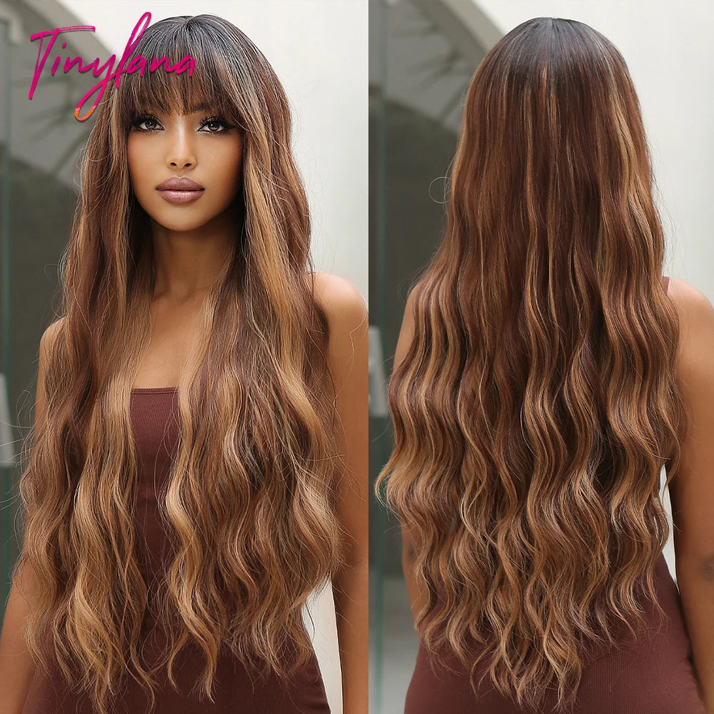 Perruques synthétiques longues bouclées gris cendré platine avec frange pour femmes, perruque afro ondulée profonde, perruque Lolita Cosplay, cheveux naturels résistants à la chaleur