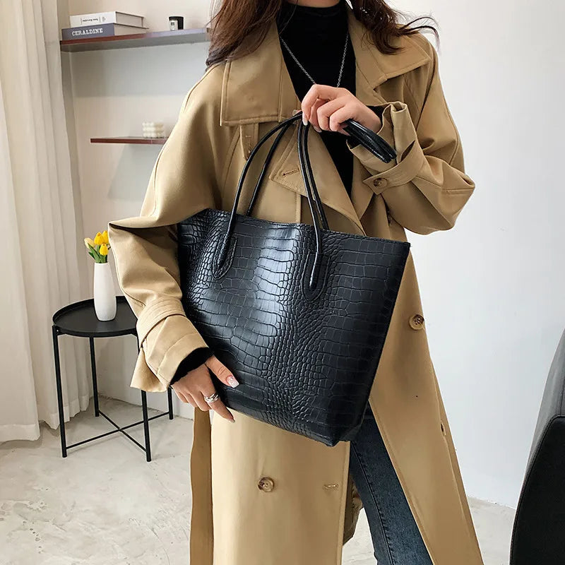 Grand sac à bandoulière en cuir PU pour femmes, sacs à main tendance de créateur, sacs fourre-tout
