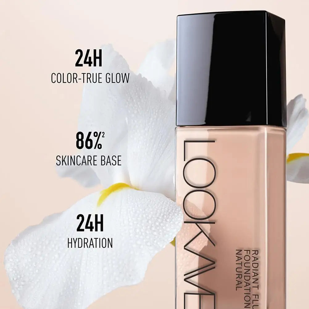 Fond de teint liquide LOOKAVE longue tenue, couvrance totale, crème mate, fond de teint CC, correcteur de maquillage, base liquide naturelle, hydratant