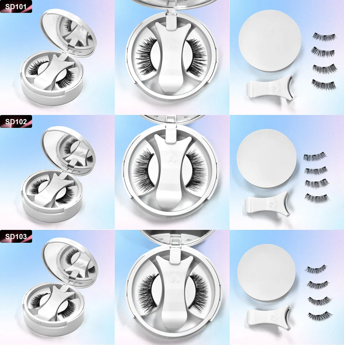 Yiernuo Faux cils magnétiques intégrés, nouveau kit de faux cils sans colle