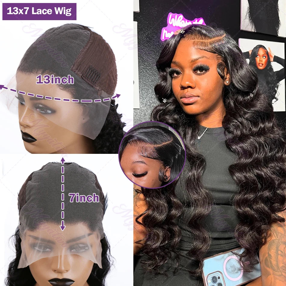 Perruque brésilienne ondulée de 30 à 32 pouces, cheveux humains bouclés, perruque frontale en dentelle HD 13x6, perruque frontale ondulée profonde pour femmes