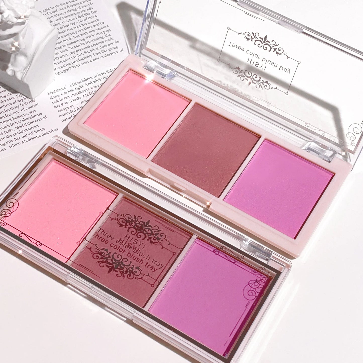 Fard à paupières 3 couleurs rouge joues nude maquillage naturel mat thé au lait orange maquillage longue tenue rendu des couleurs élevé invisible