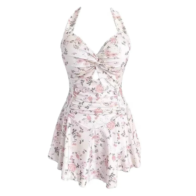 Maillot de bain une pièce sexy pour femmes, col suspendu, mignon et mignon, tenue de plage, taille haute, pour filles