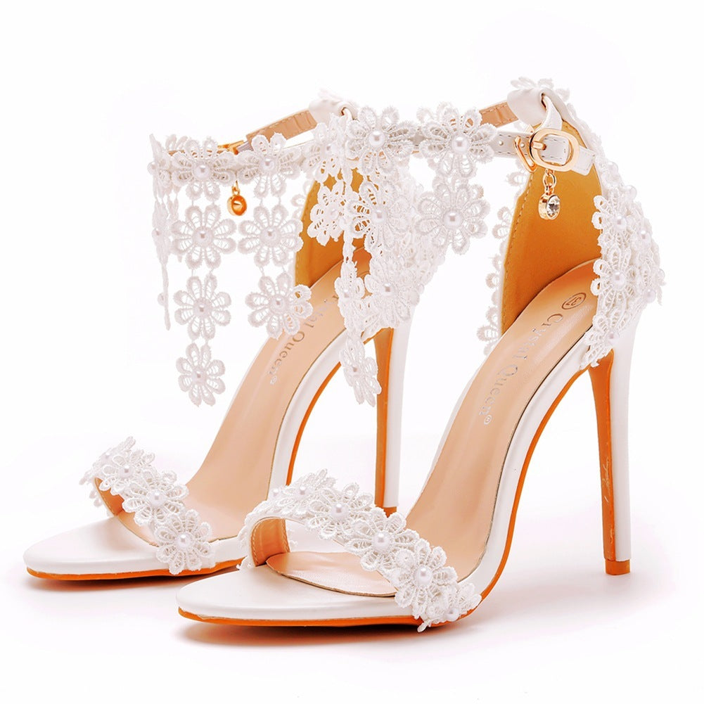 Chaussures à talons hauts en strass pour femmes