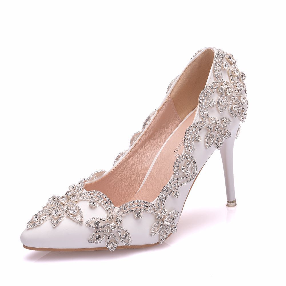 Chaussures à talons hauts en strass pour femmes