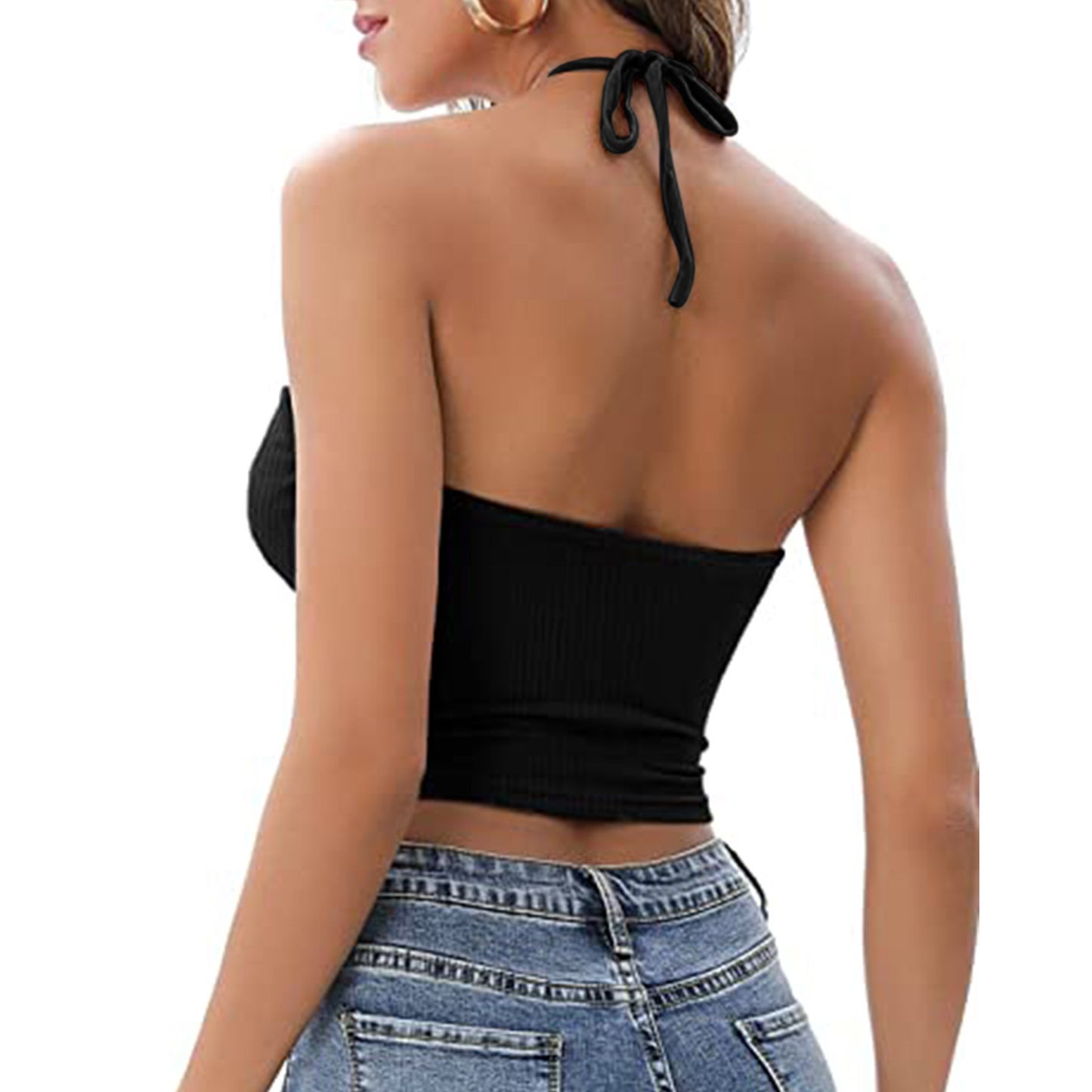 Camisole dos nu pour femme, haut ajouré sexy d'été
