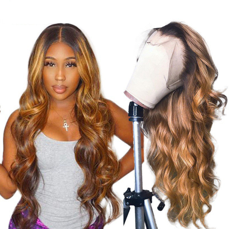 Perruques en cheveux humains Remy colorées avec dentelle frontale ombrée