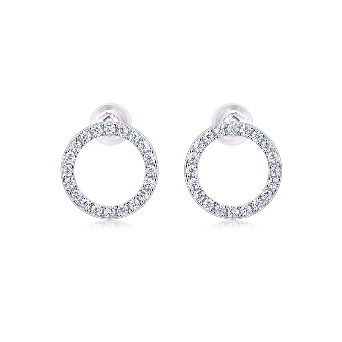 Découvrez les boucles d'oreilles en argent et moissanite serties de diamants, boucles d'oreilles à tige de luxe en diamant tendance 