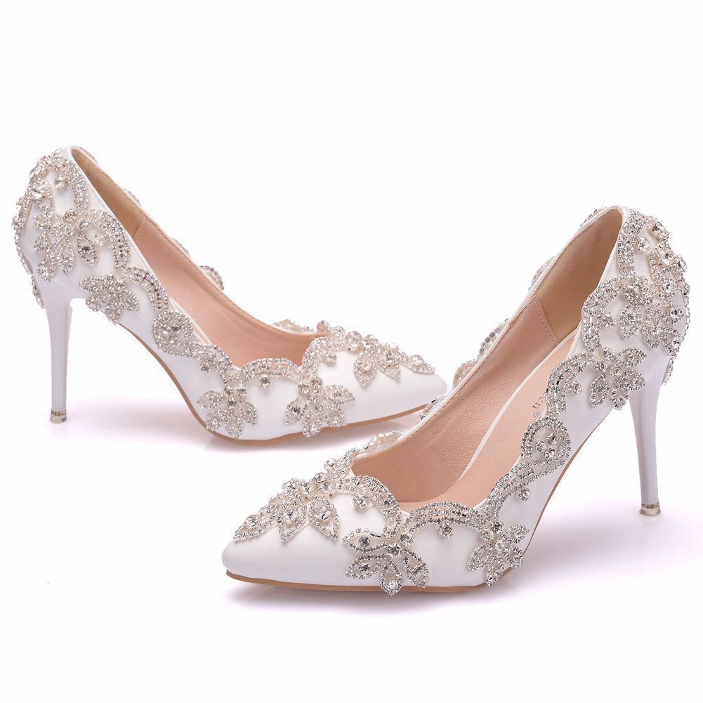 Chaussures à talons hauts en strass pour femmes