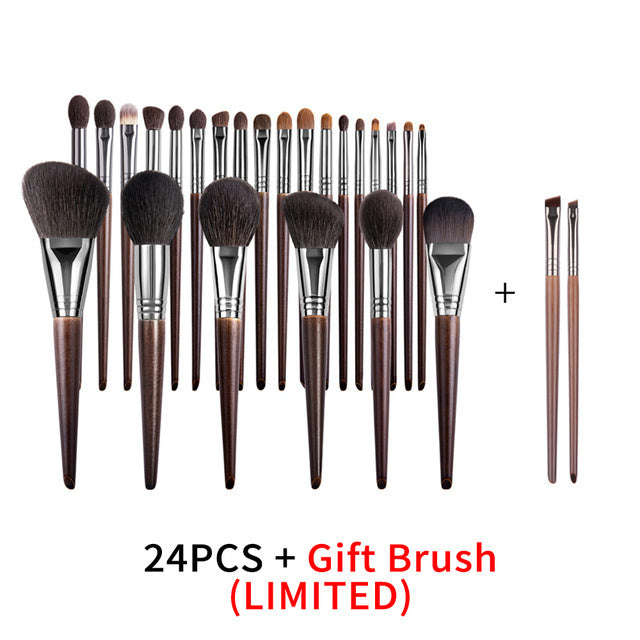 Ensemble de pinceaux de maquillage naturels, pinceau à paupières, chèvre