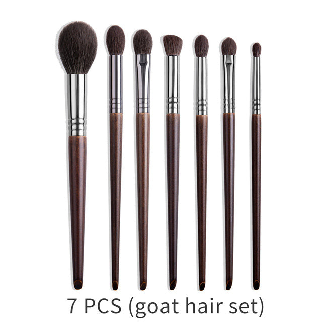 Ensemble de pinceaux de maquillage naturels, pinceau à paupières, chèvre