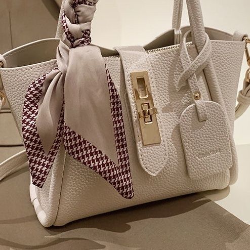 Sac fourre-tout portable en cuir souple à motif litchi