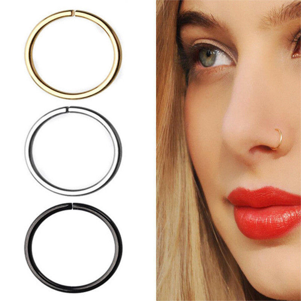 Anneau de nez en acier inoxydable, 5 couleurs, bijoux de piercing