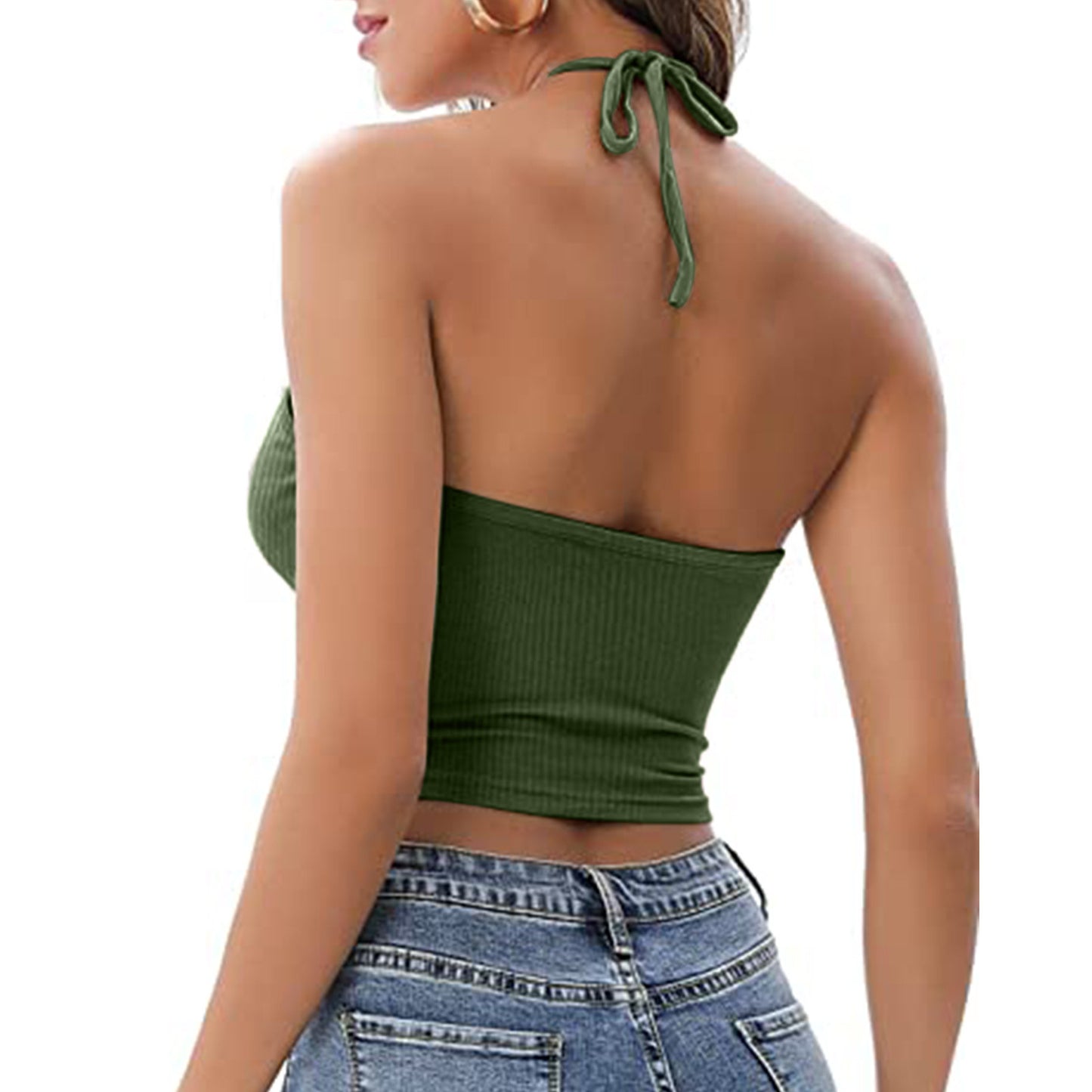 Camisole dos nu pour femme, haut ajouré sexy d'été