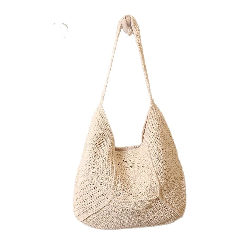 Sac à main en paille tressée de grande capacité pour femme, idéal pour les vacances, la plage ou comme sac à main polyvalent