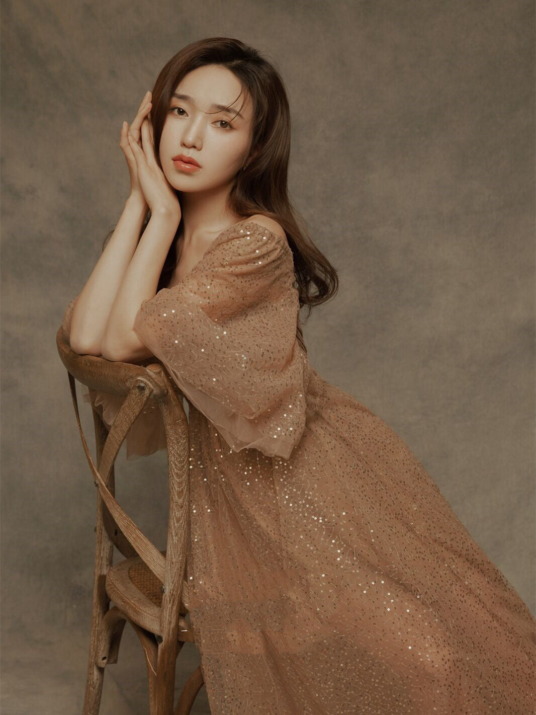 Robe de mariée féerique à paillettes pour femmes enceintes, vêtements de studio photo